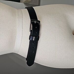 Levi's black with silver buckle large belt. 31-32.